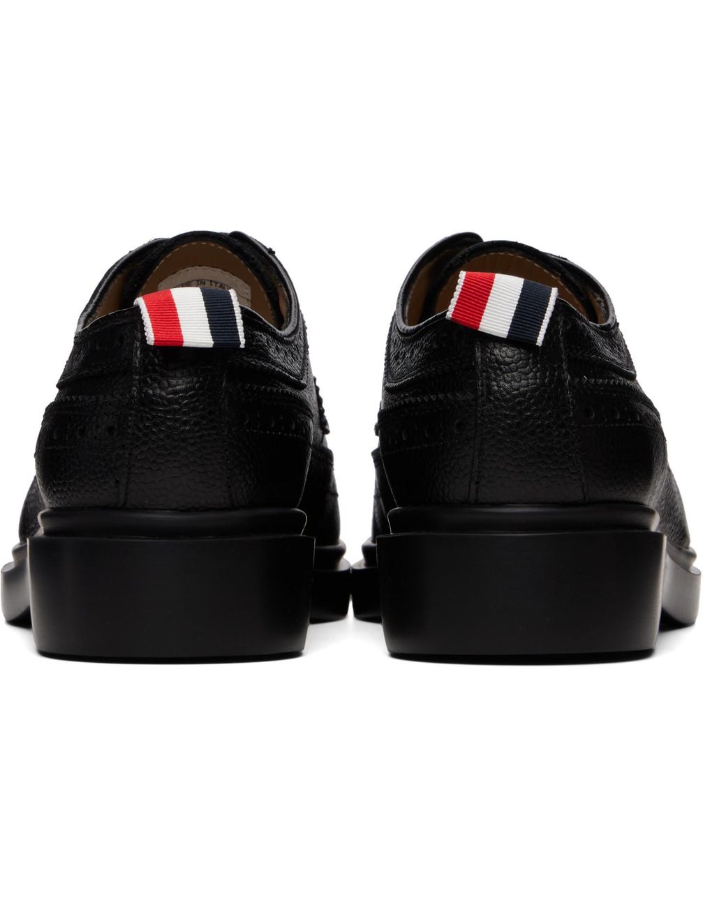 Thom Browne Black Pebble Grain Lightweight Classic Longwing Brogues