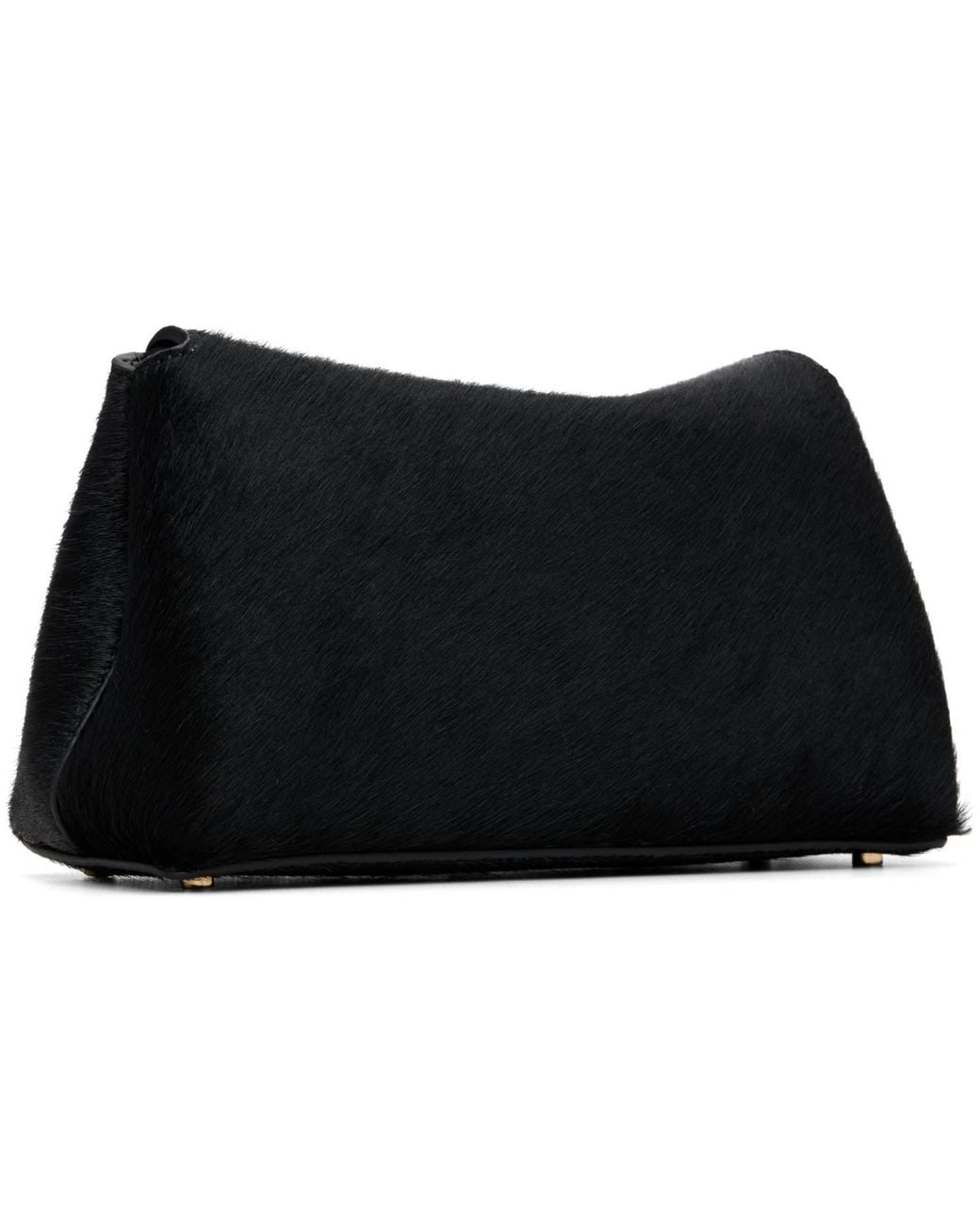 Totême  Black Mini T-Lock Pony Hair Clutch