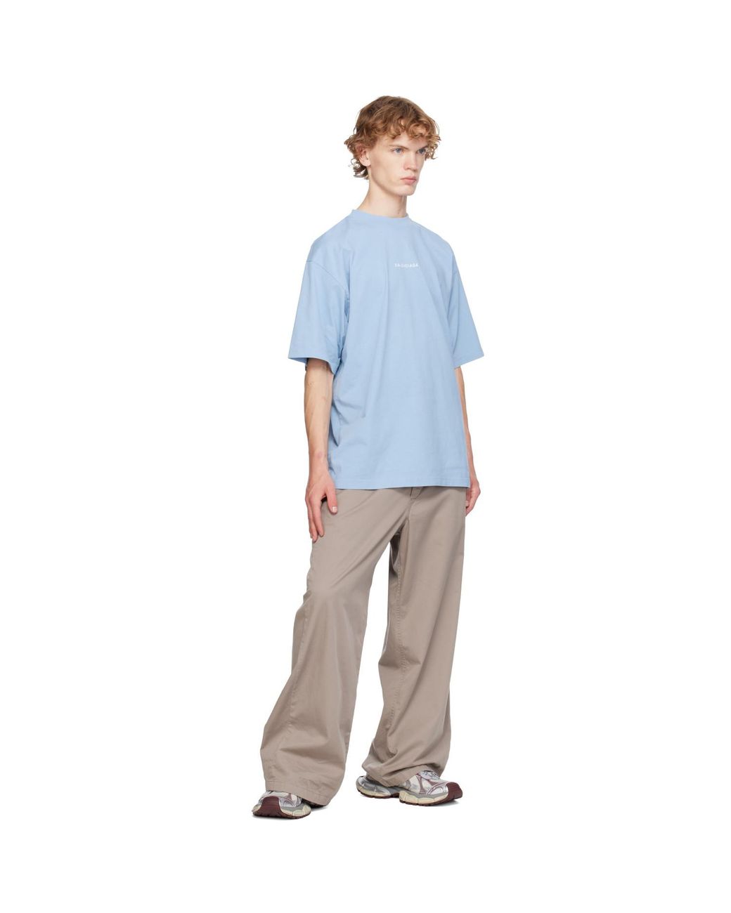 Balenciaga Blue Back Medium Fit T-Shirt for men