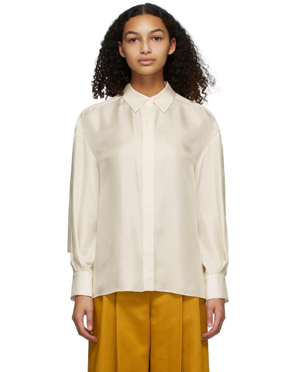 Partow Silk Off-white Francis Shirt | Lyst