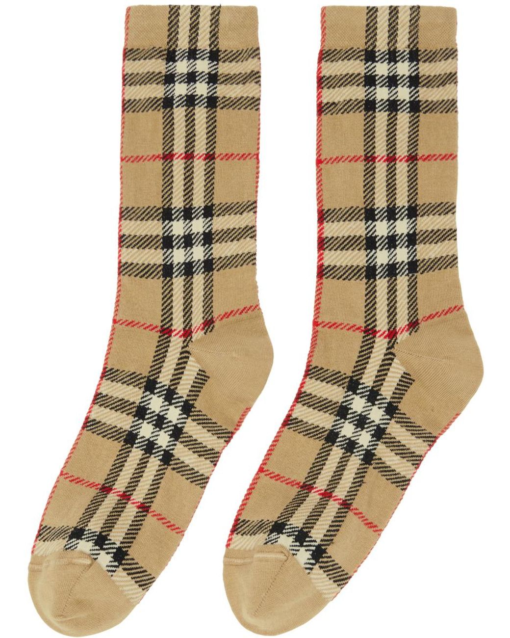 Burberry Beige Vintage Check Socks for Men Lyst UK