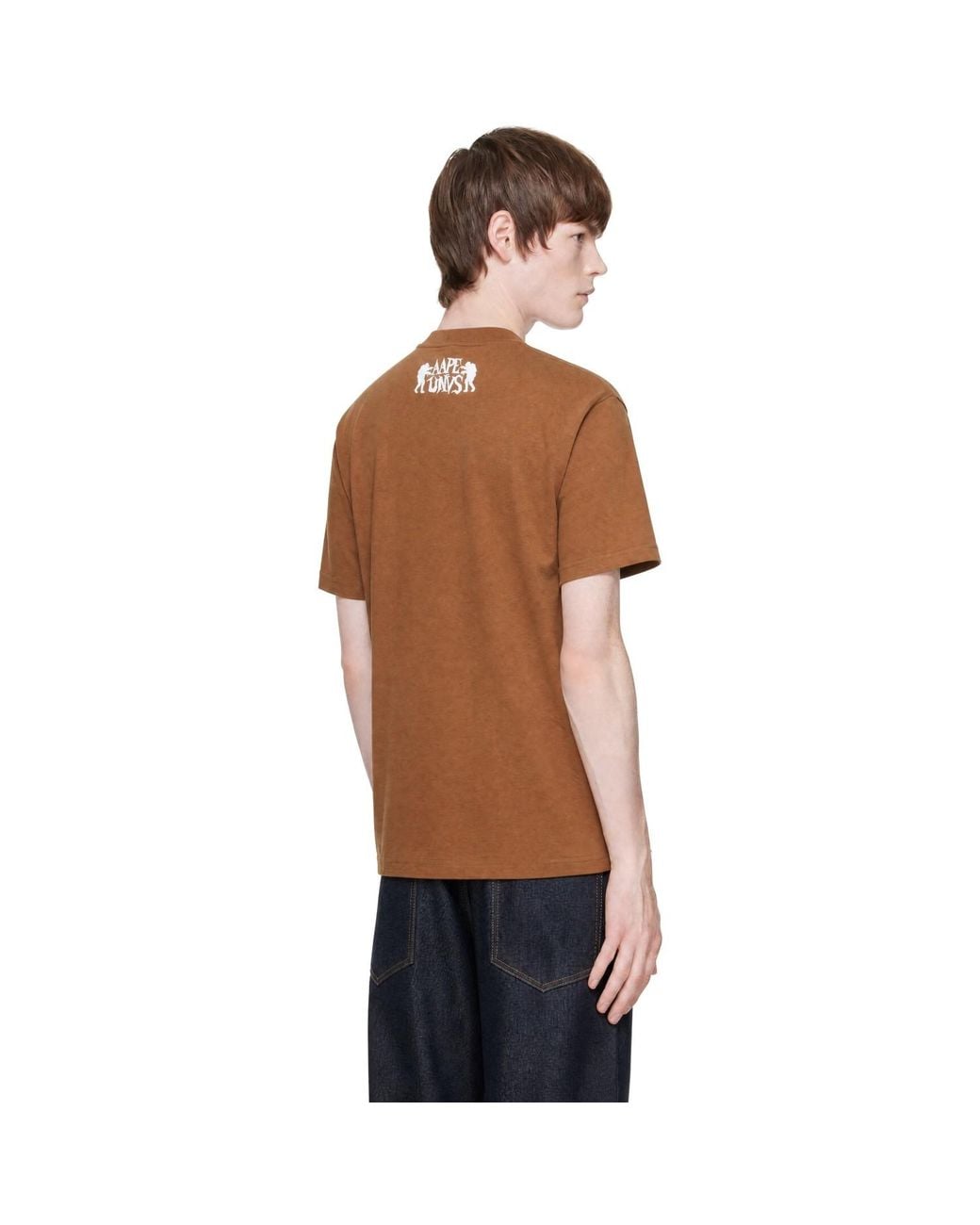 Aape By A Bathing Ape Black 'Aapeunvs' Moonface Main T-Shirt for men