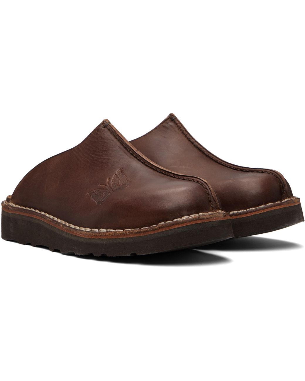 Needles Black Papillon Embossed Mountain Slip-In Loafers for men