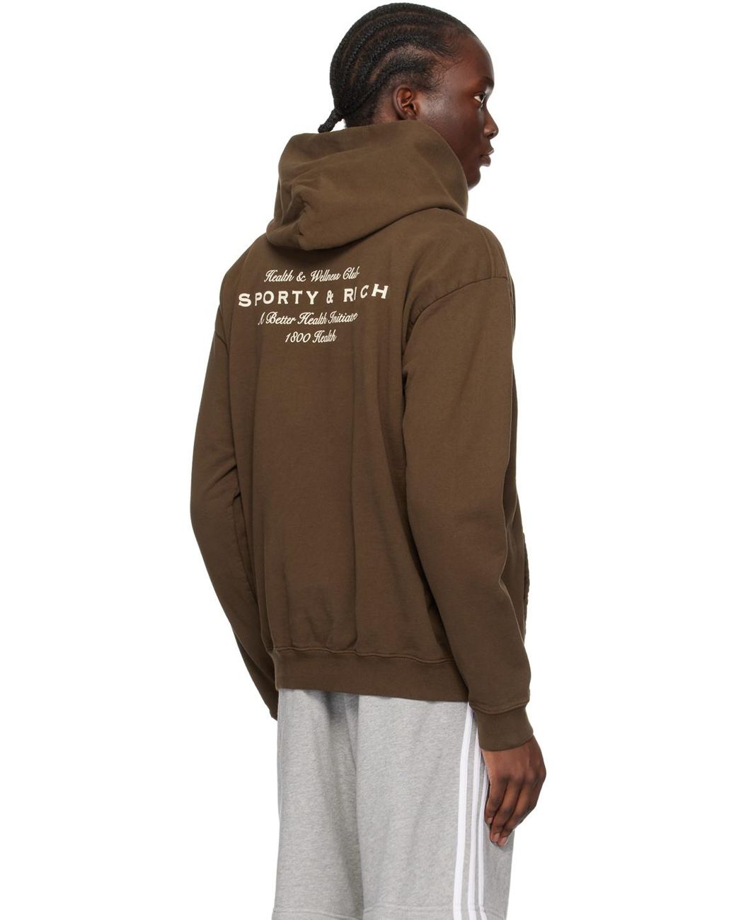 Sporty & Rich Health Initiative Hoodie in Brown for Men | Lyst