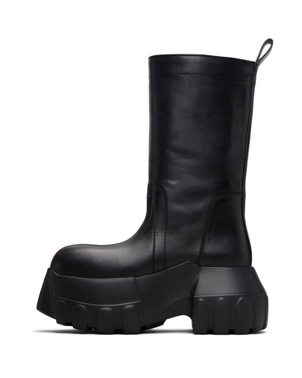 Rick Owens Black Temple Pull On Mega Tractor Boots for men