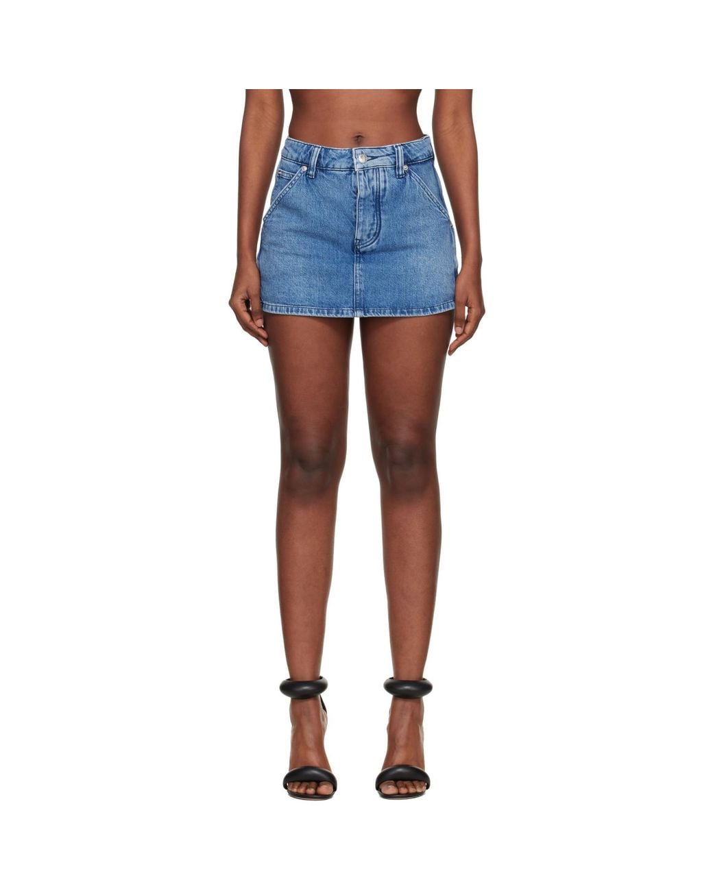 Alexander Wang Blue Denim Carpenter Mini Skort