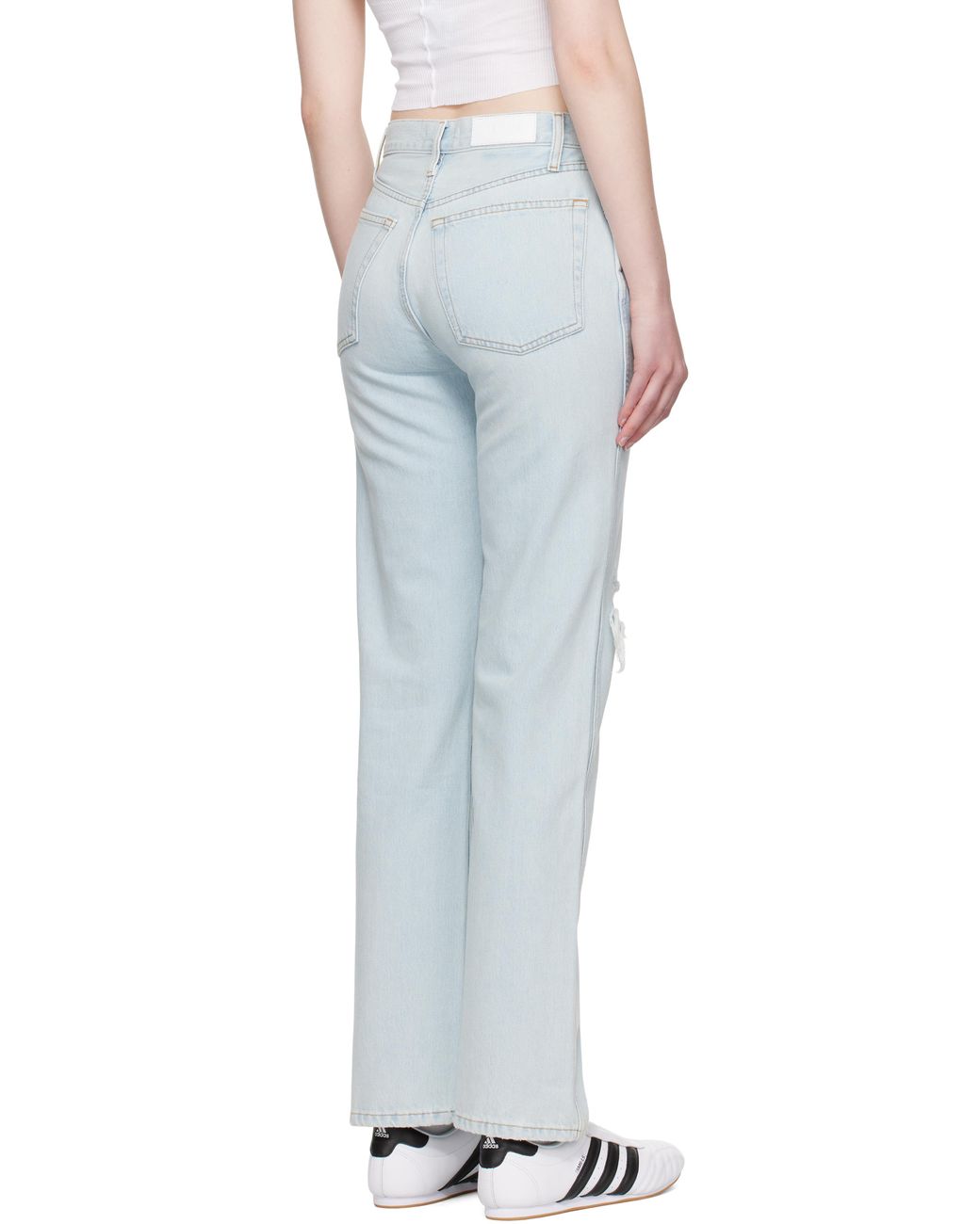 Re/done ブルー ハイウエスト ルーズジーンズ Multicolor