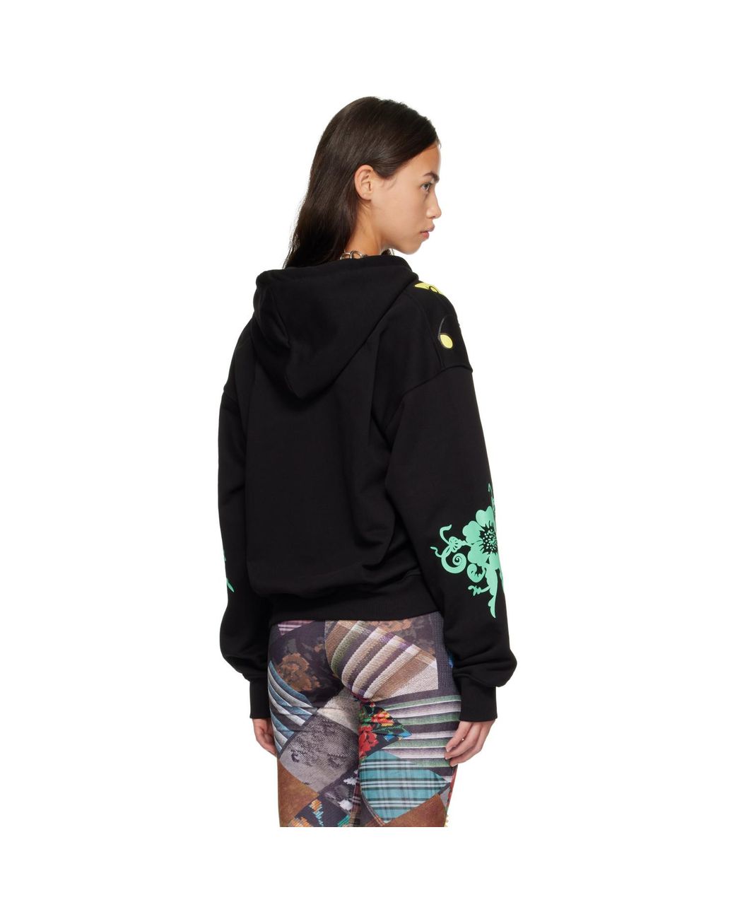 Chopova Lowena Black 'Friends Of Cl' Zip Hoodie