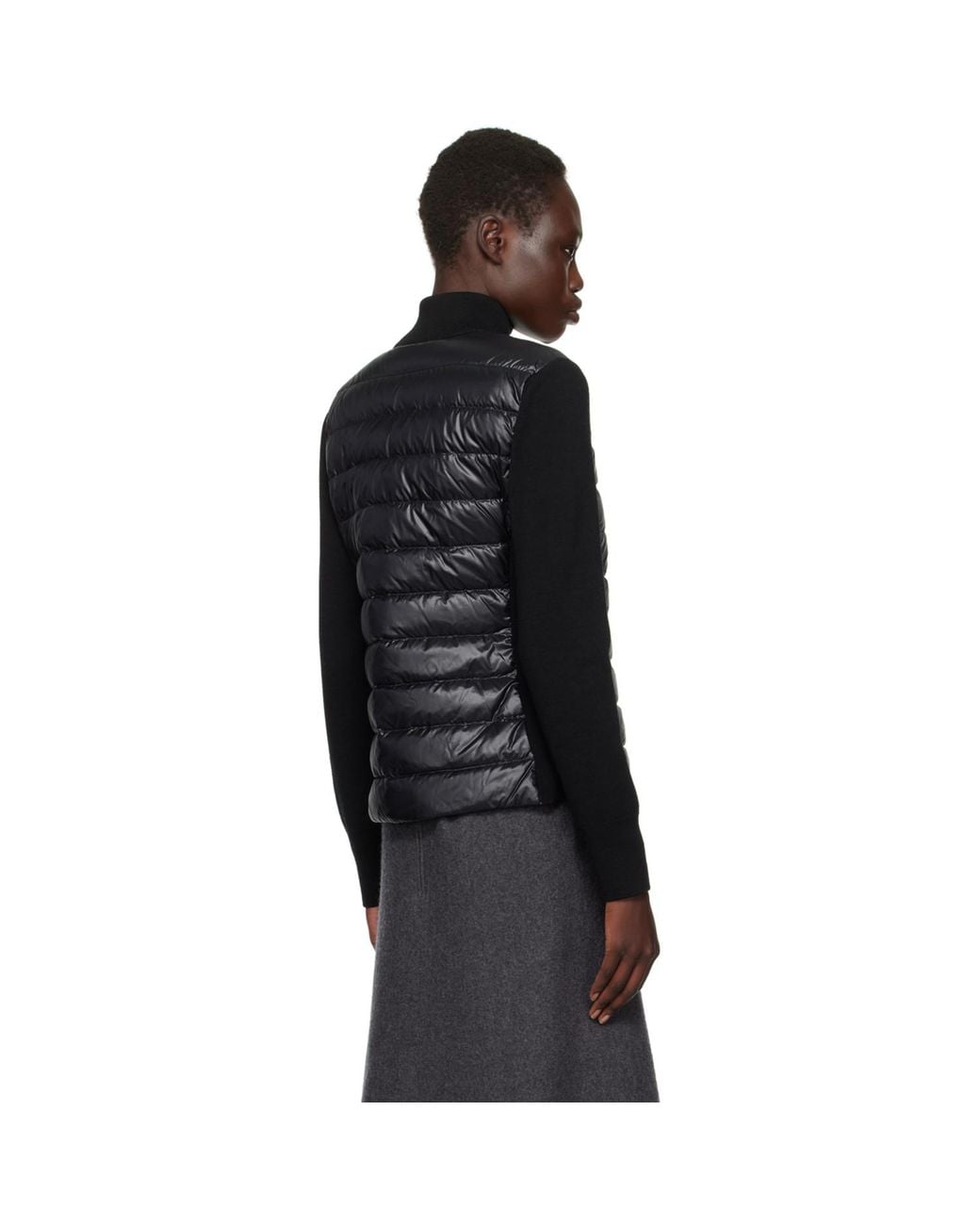 Moncler Black Wool Down-Filled Quilted Jacket