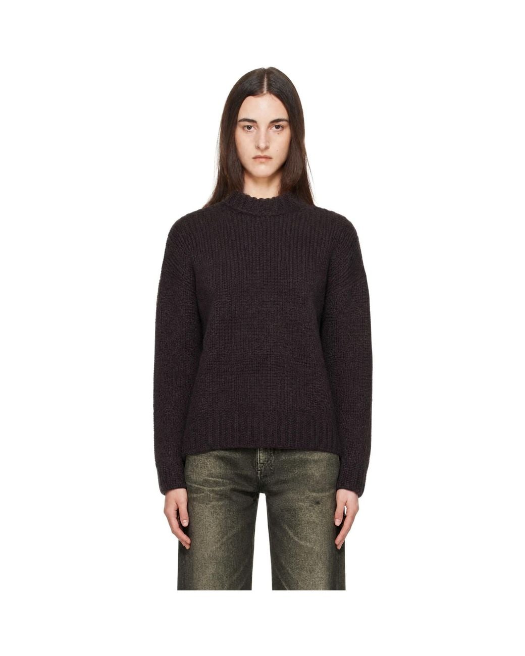 Our Legacy Black Mock Roundneck Sweater