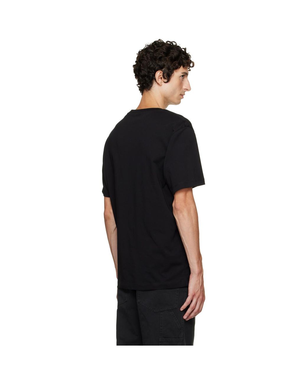 Helmut Lang Black Reverse Logo T-Shirt for men