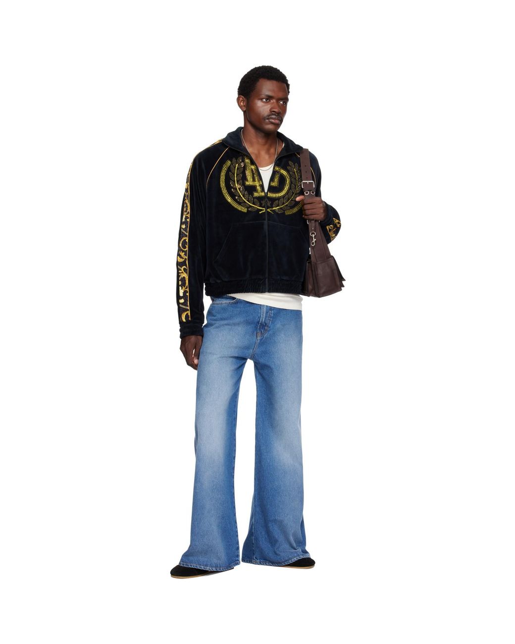 Lu'u Dan Black Supa-Sleaze Track Jacket for men