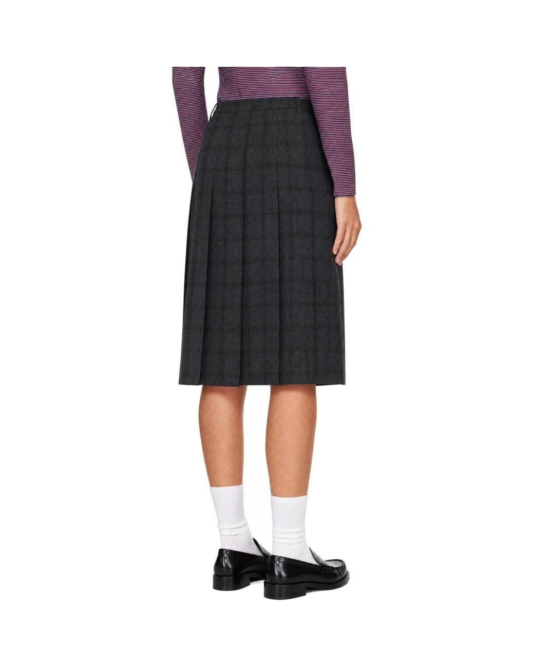 DUNST Black Pleats Wrap Midi Skirt
