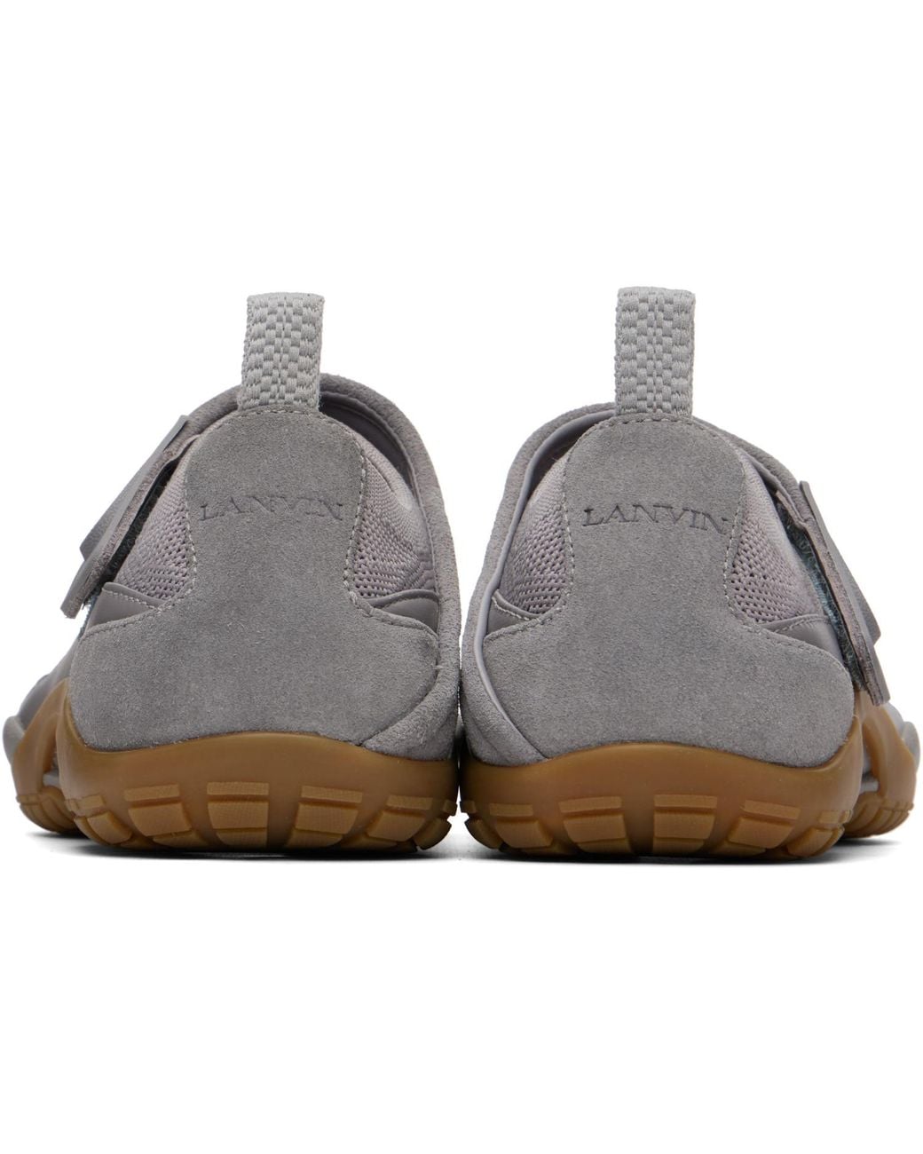 Lanvin Gray Lnv1 Knit & Suede Sneakers
