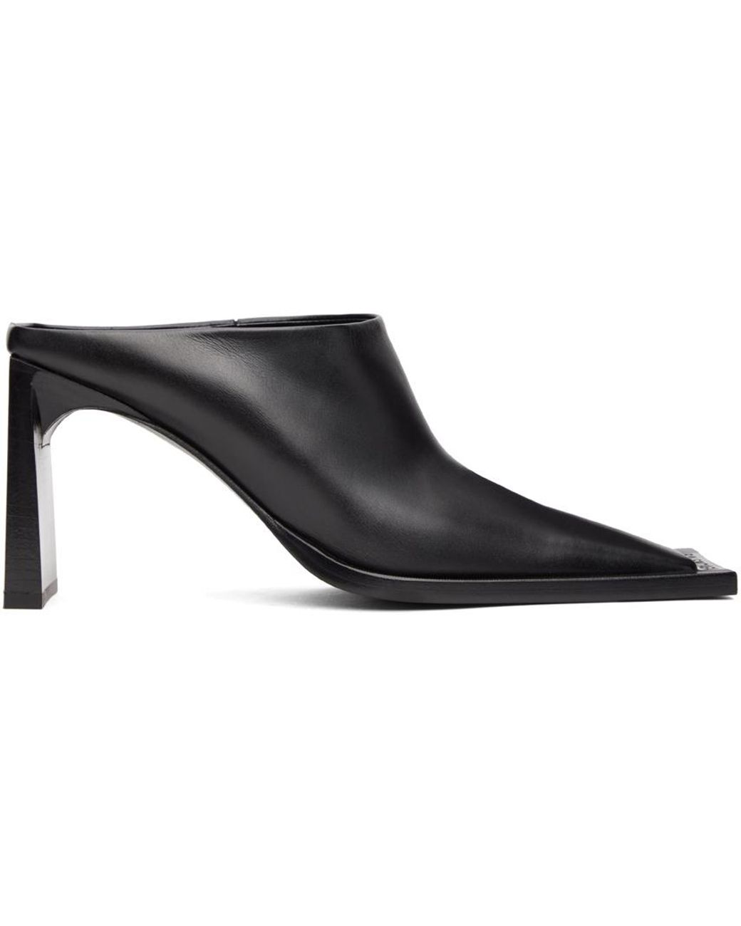 balenciaga drapy padded leather flat mules