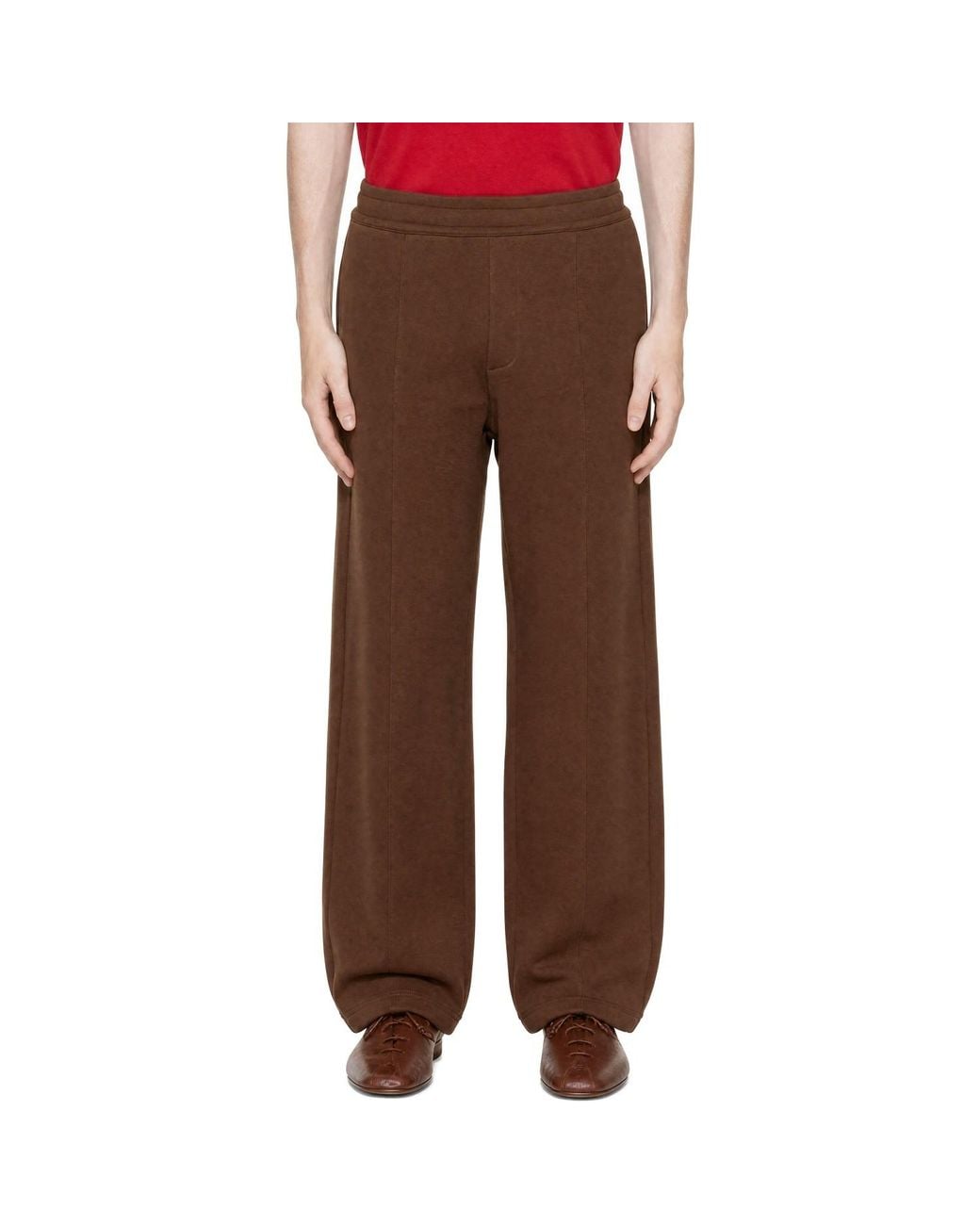 AMI Brown Cotton Embossed Ami De Coeur Sweatpants for men