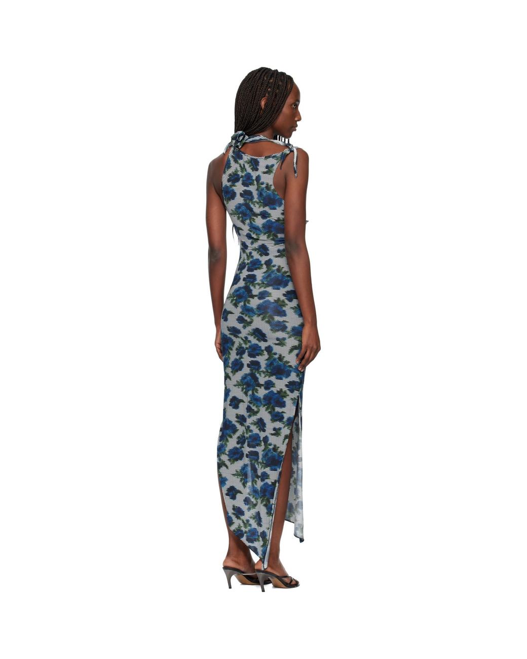 Coperni Black Flower Midi Dress