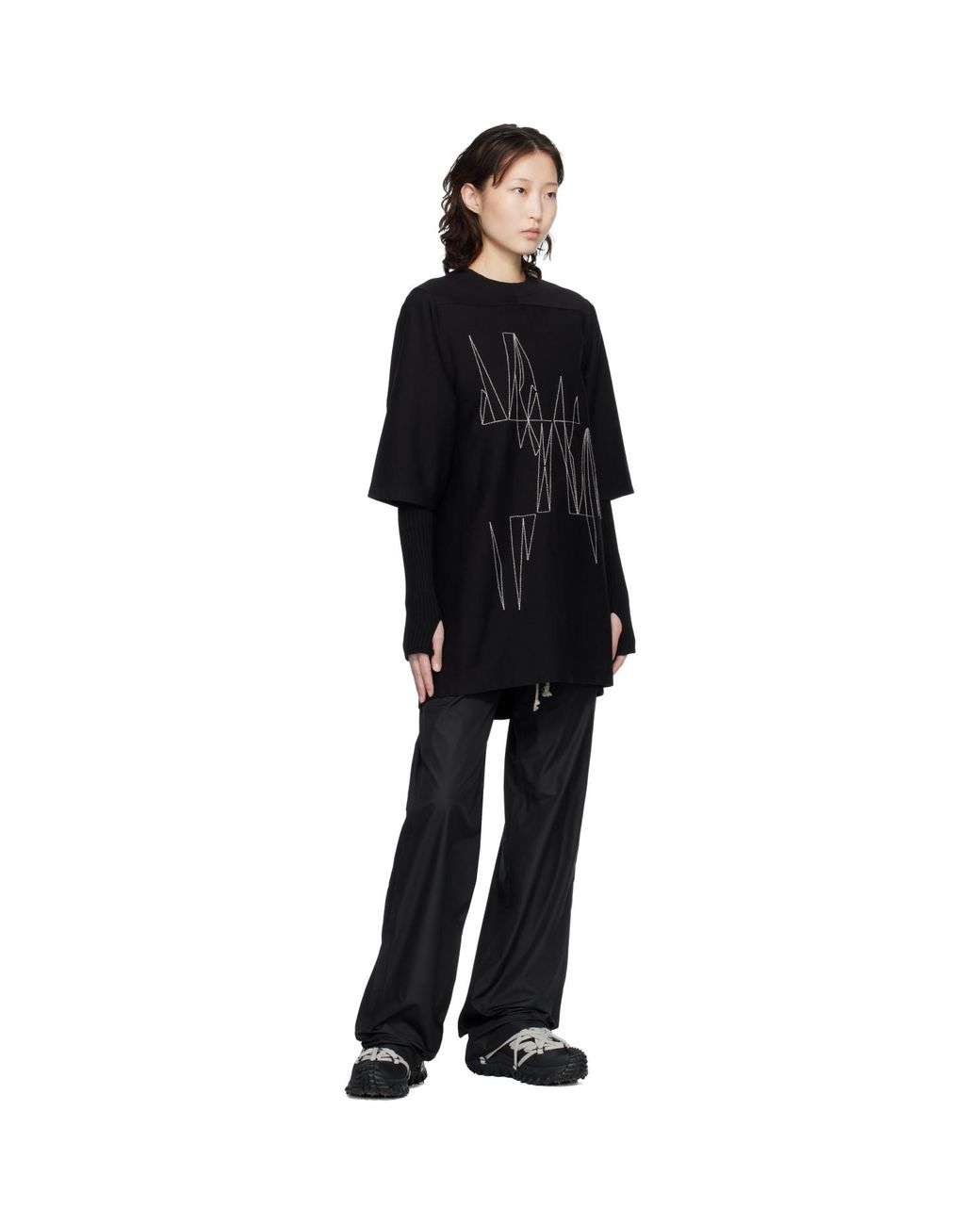 Rick Owens Black Moncler + Drawstring Sweatpants