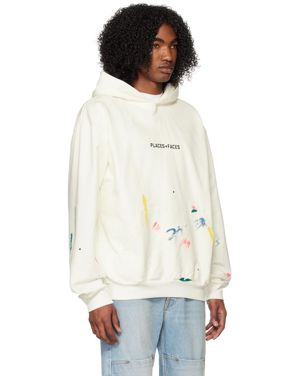 PLACES FACES Places faces Paint Splatter Hoodie in White for