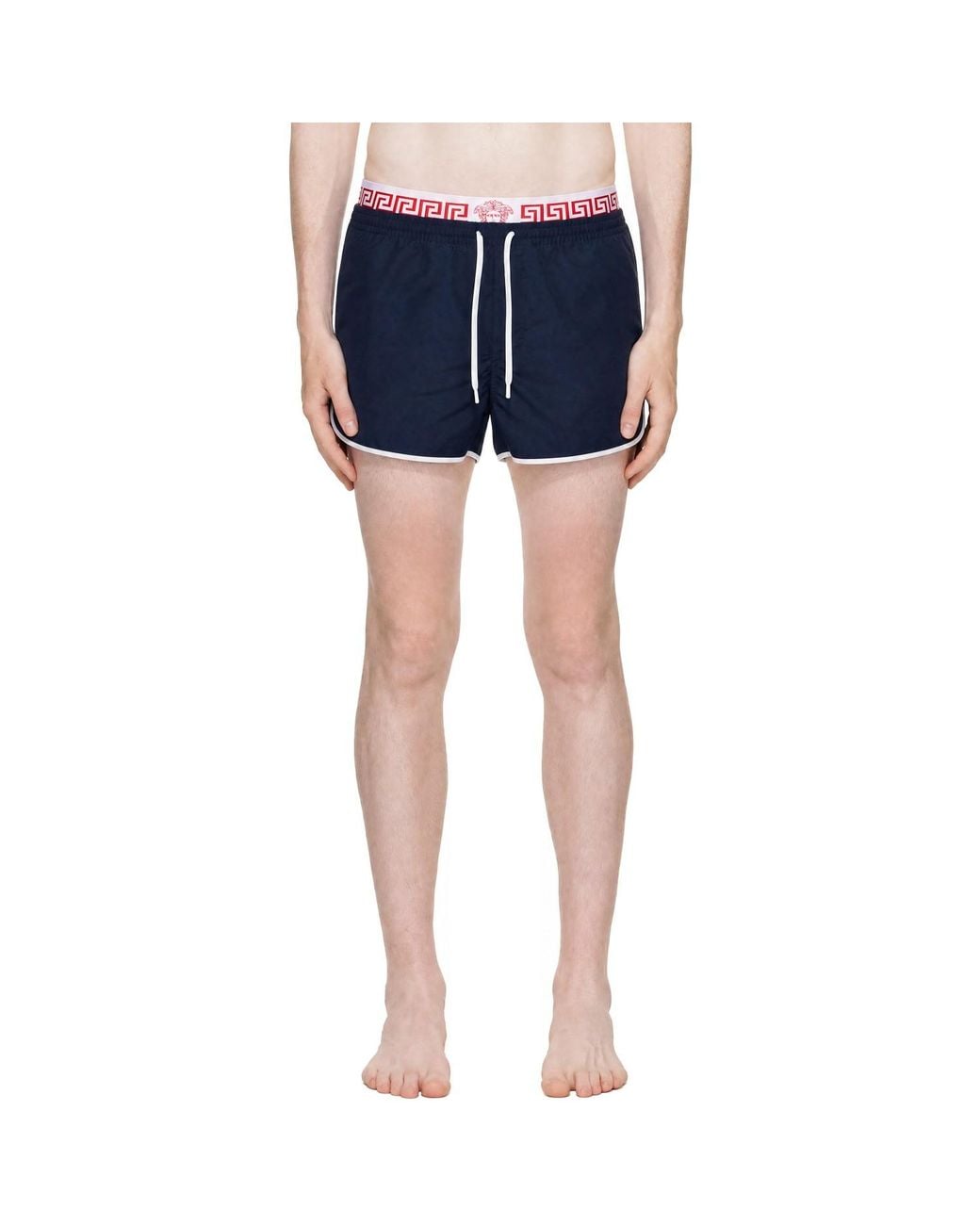 Versace Blue Double Waistband Swim Shorts for men