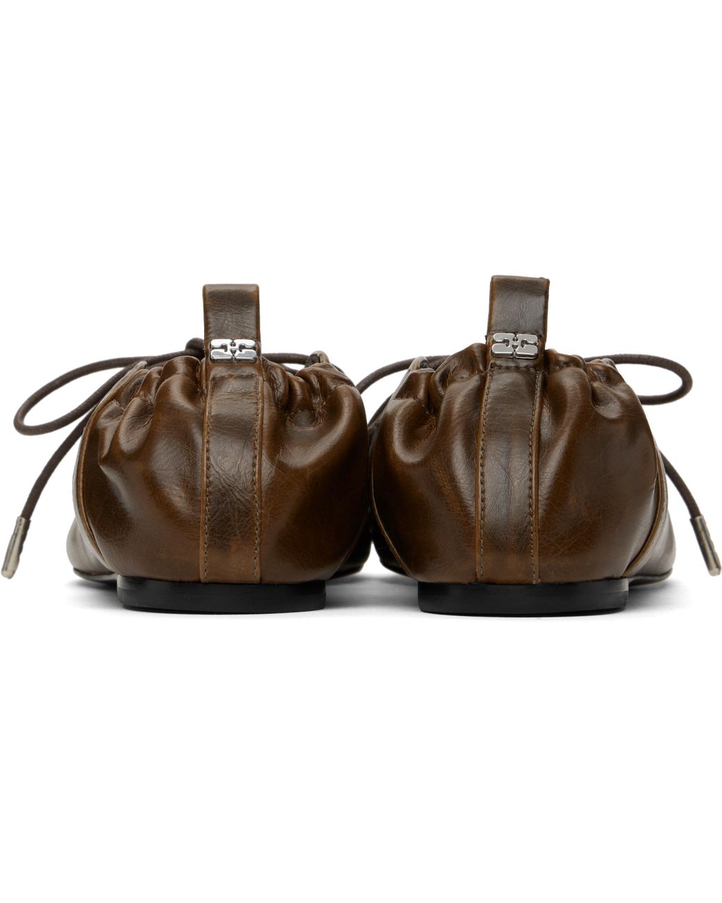 【関税込み】GANNI カーキ Oleatex シューレース バレエシューズ Ganni カーキ Oleatex シューレース バレエシューズ ブラック | Lyst