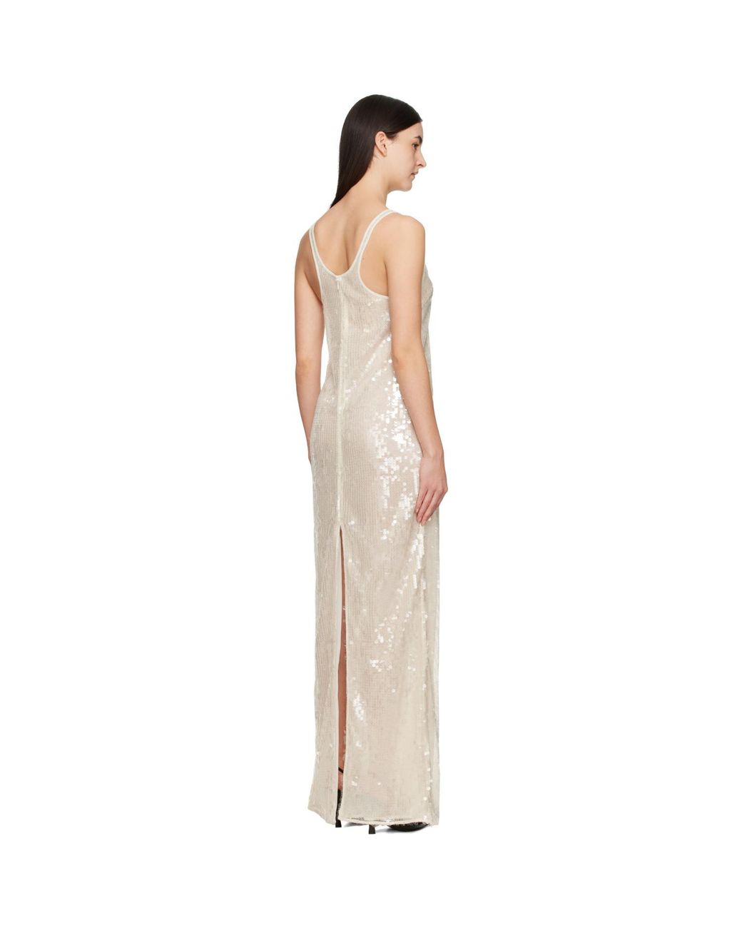 Stella McCartney Black Off- Sequins Tank Maxi Dress