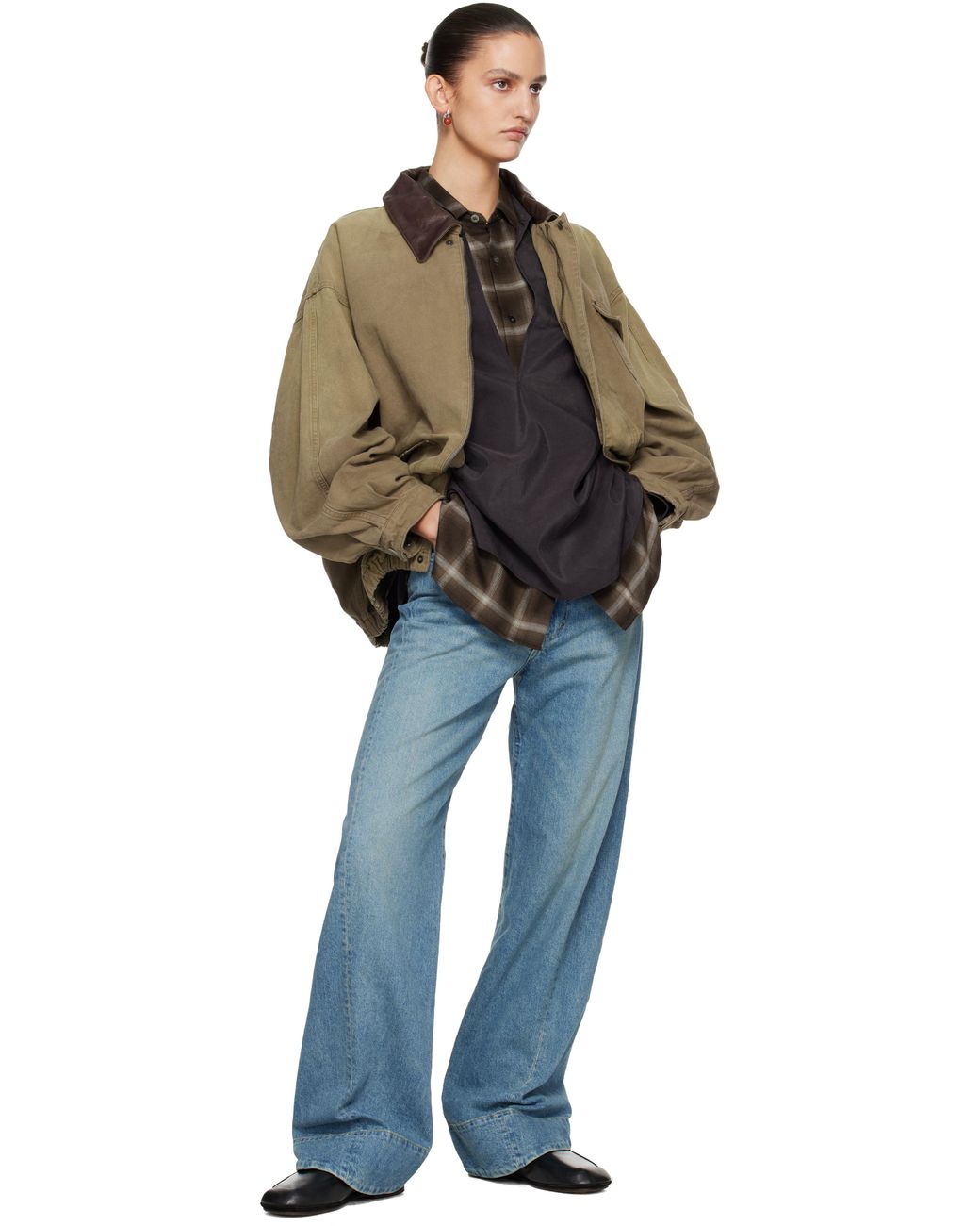 Ssstein Brown Sulfur Dyed Oxford Vintage Jacket