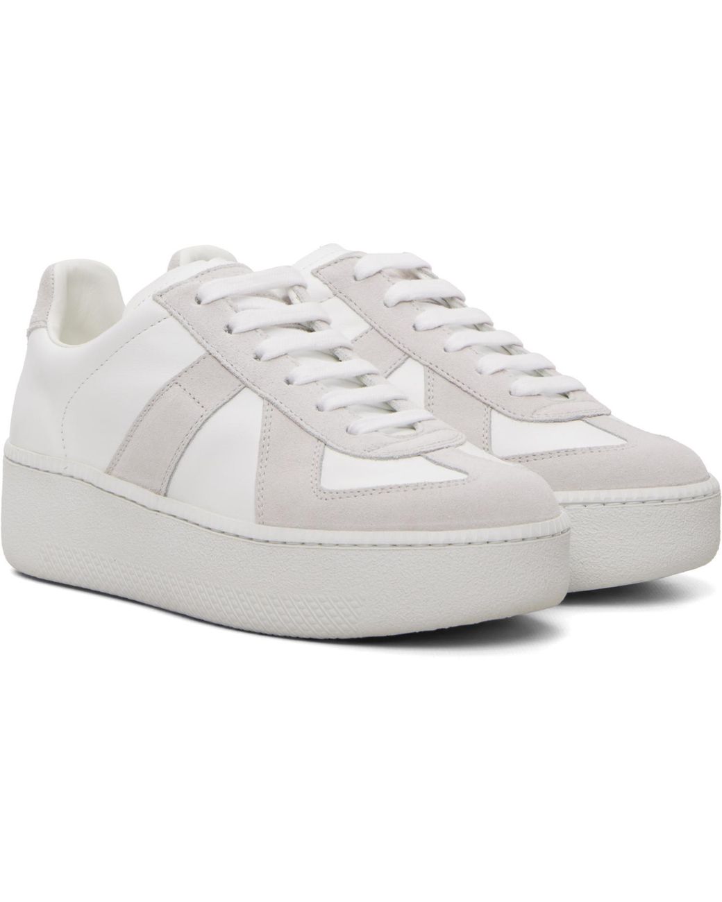 Maison Margiela White Taupe Replica Wedge Sneakers