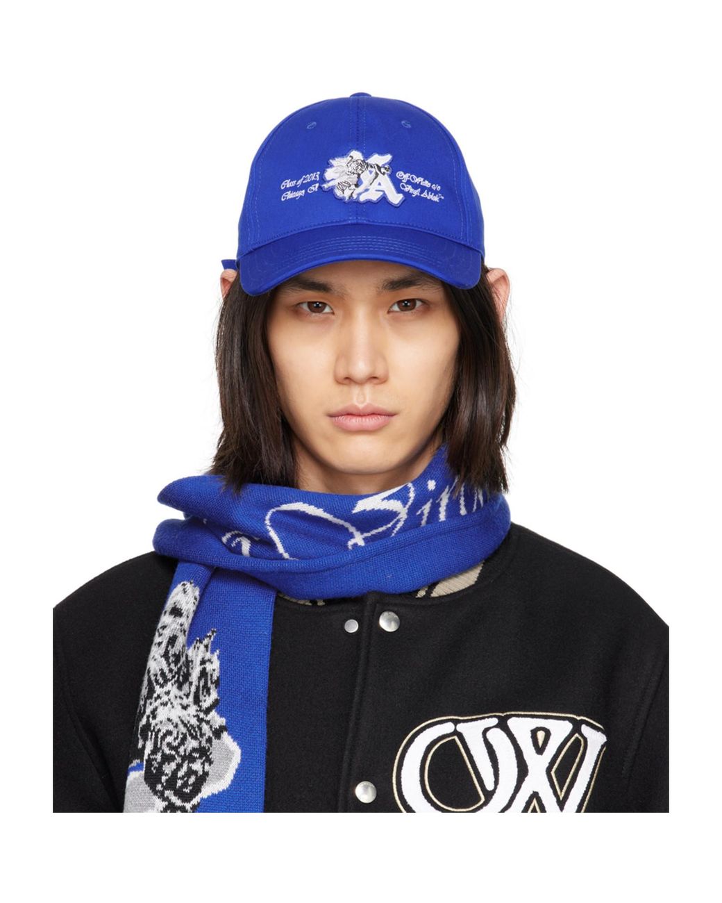 Off-White c/o Virgil Abloh Blue Logo-Appliqué Cotton Baseball Cap for men