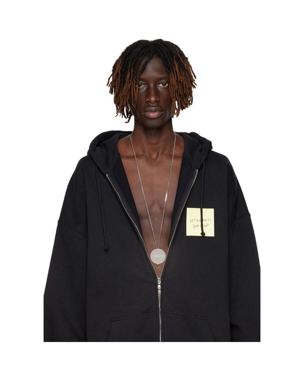 Vetements Black Pendant Necklace for men