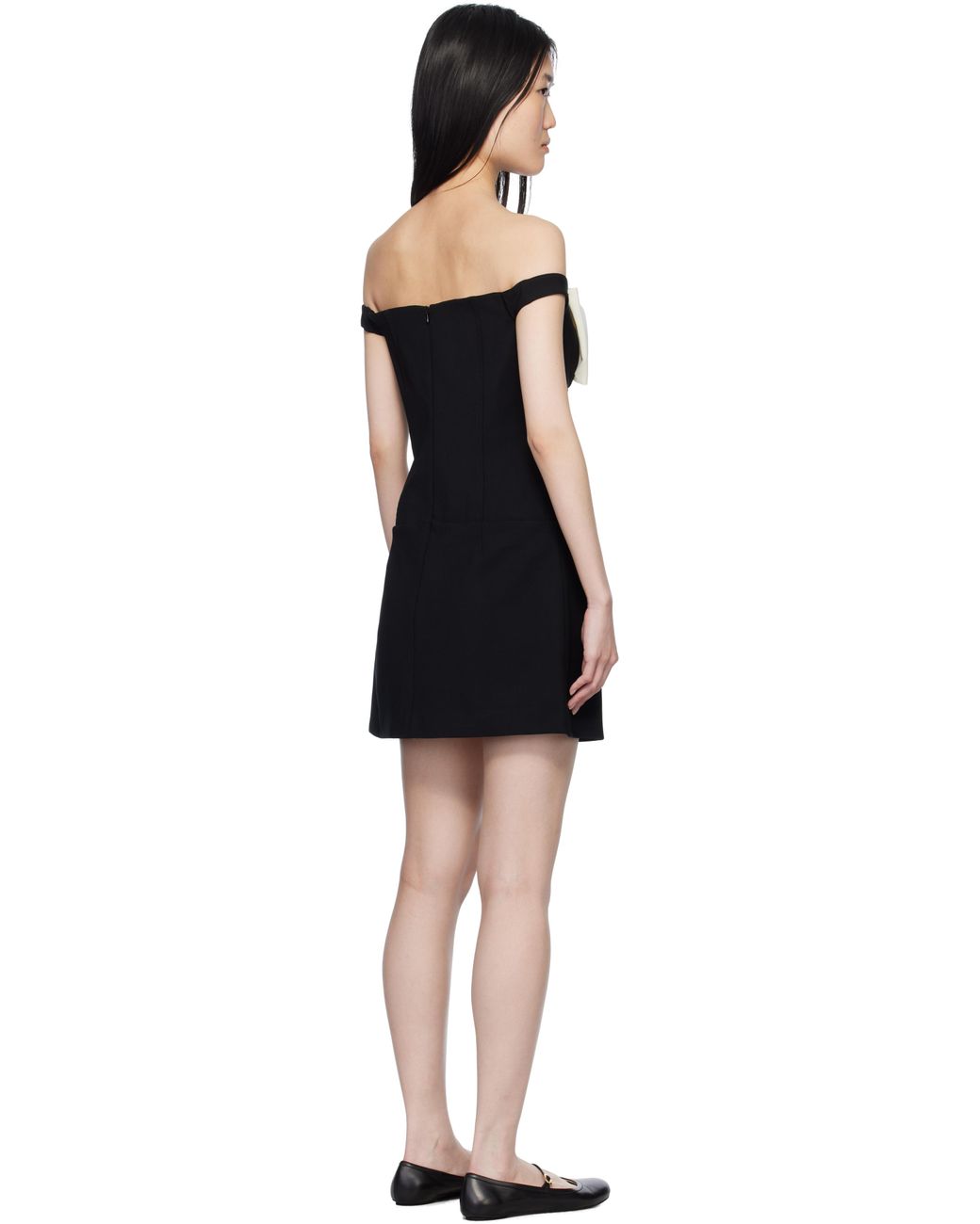 【関税込み】Sandy Liang ブラック Tulips ミニドレス Sandy Liang Tulips Dress in Black | FWRD