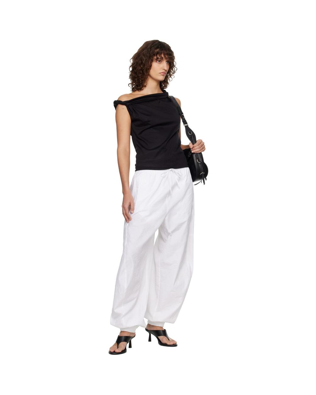 Rohe White Volume Crushed Cotton Trousers