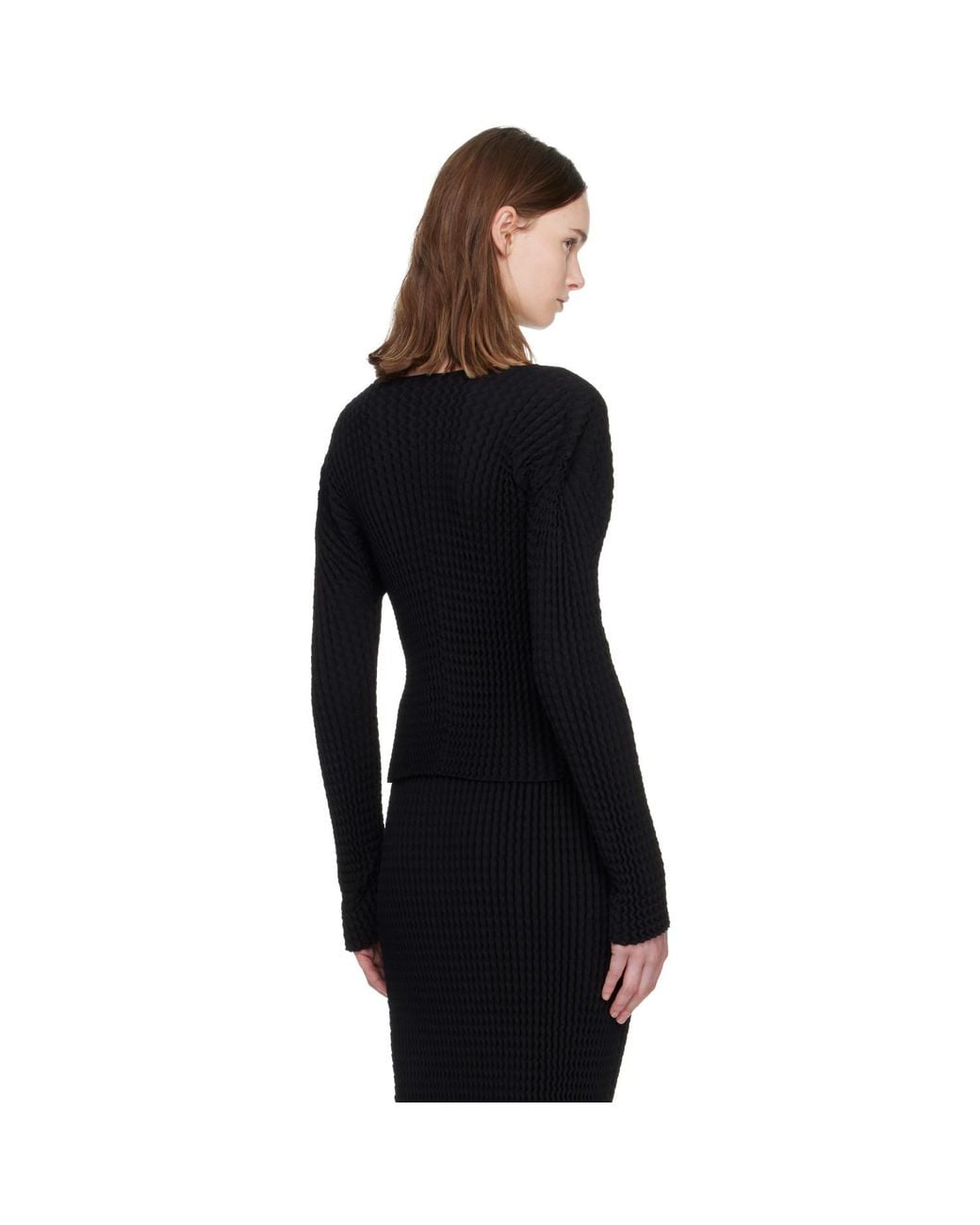 Issey Miyake Black Spongy Cardigan