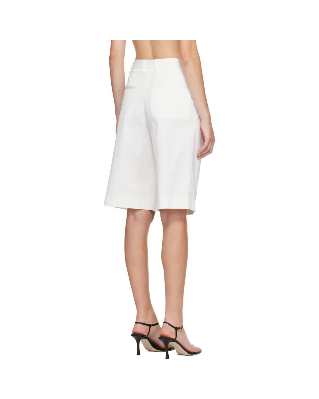 Matteau White Long Chino Shorts