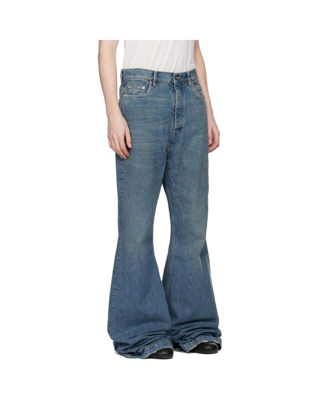 Rick Owens Blue Temple Bolan Bootcut Jeans for men