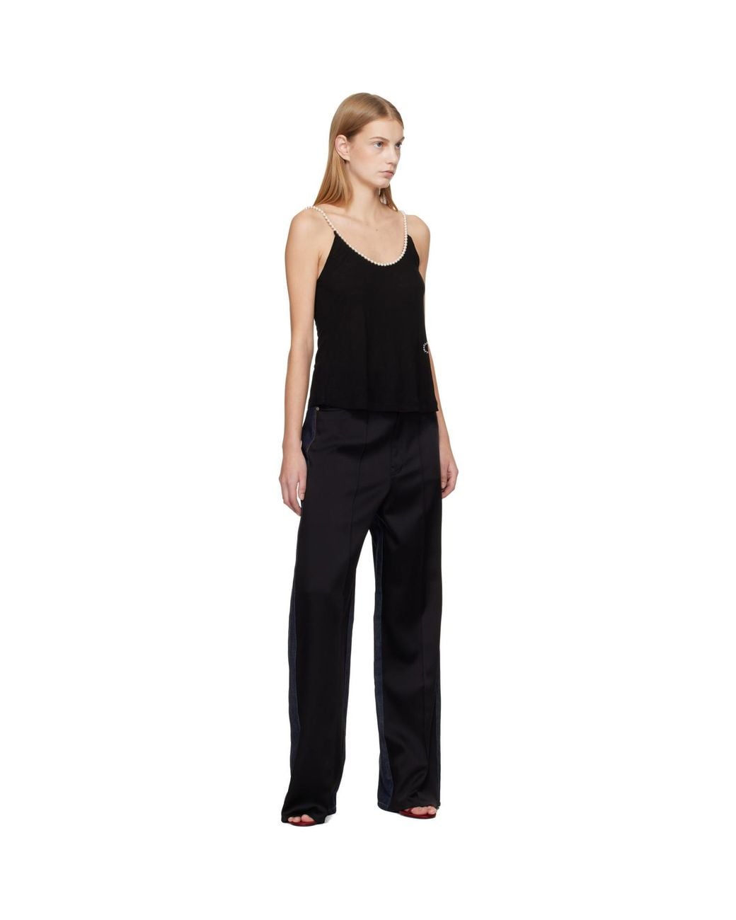Stella McCartney Black Pearl Embroidery Top
