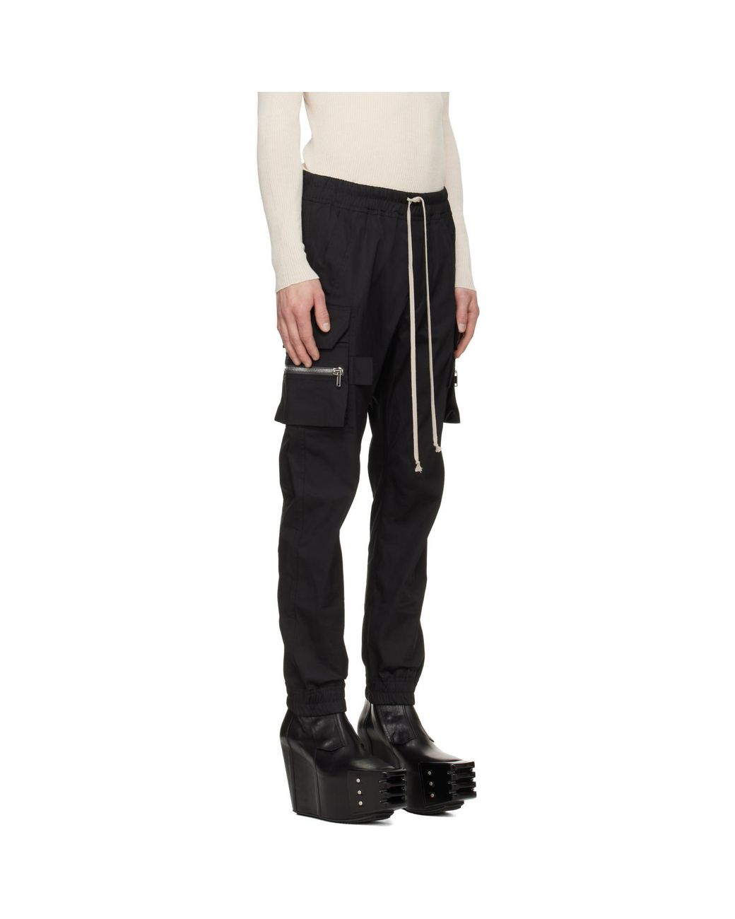 Rick Owens Gray Tower Mastodon Cargo Pants for men