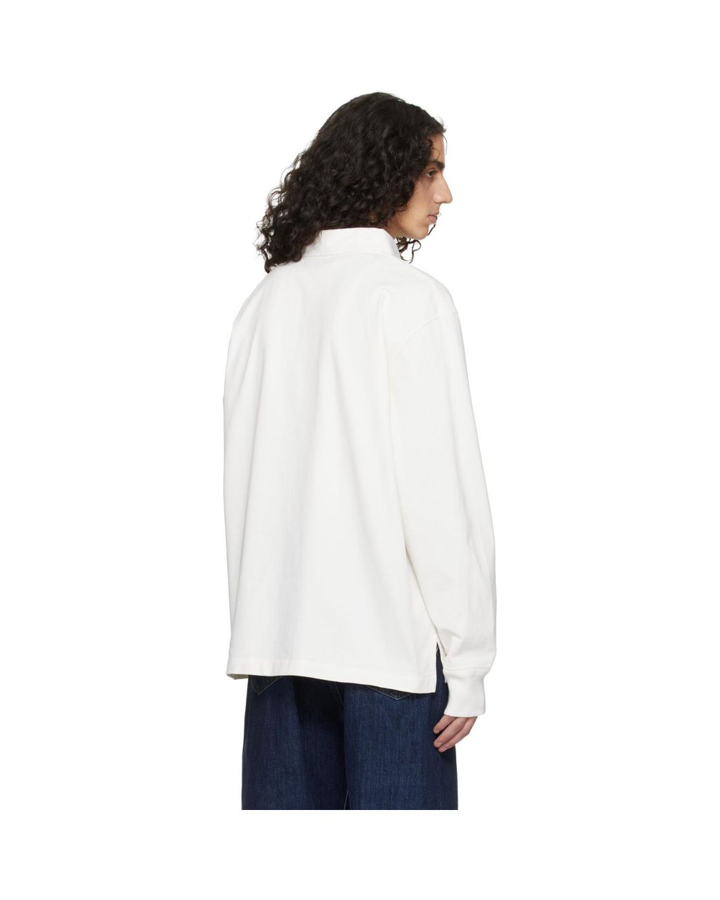 Studio Nicholson White Off- Alyk Jersey Polo for men