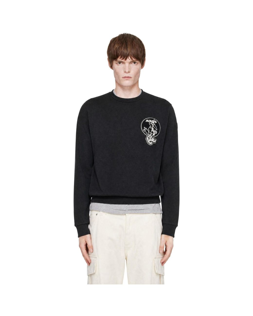 Moncler Black 'Mon Duck' Patch Sweatshirt for men