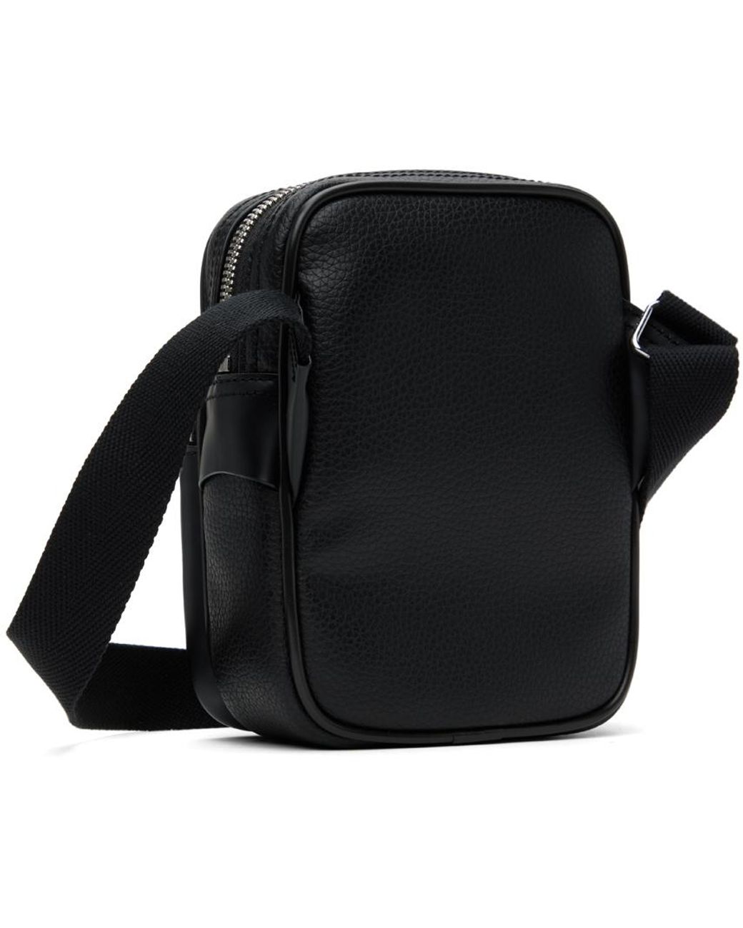 Lacoste Leather Crossbody Messenger Bag in Black for Men | Lyst