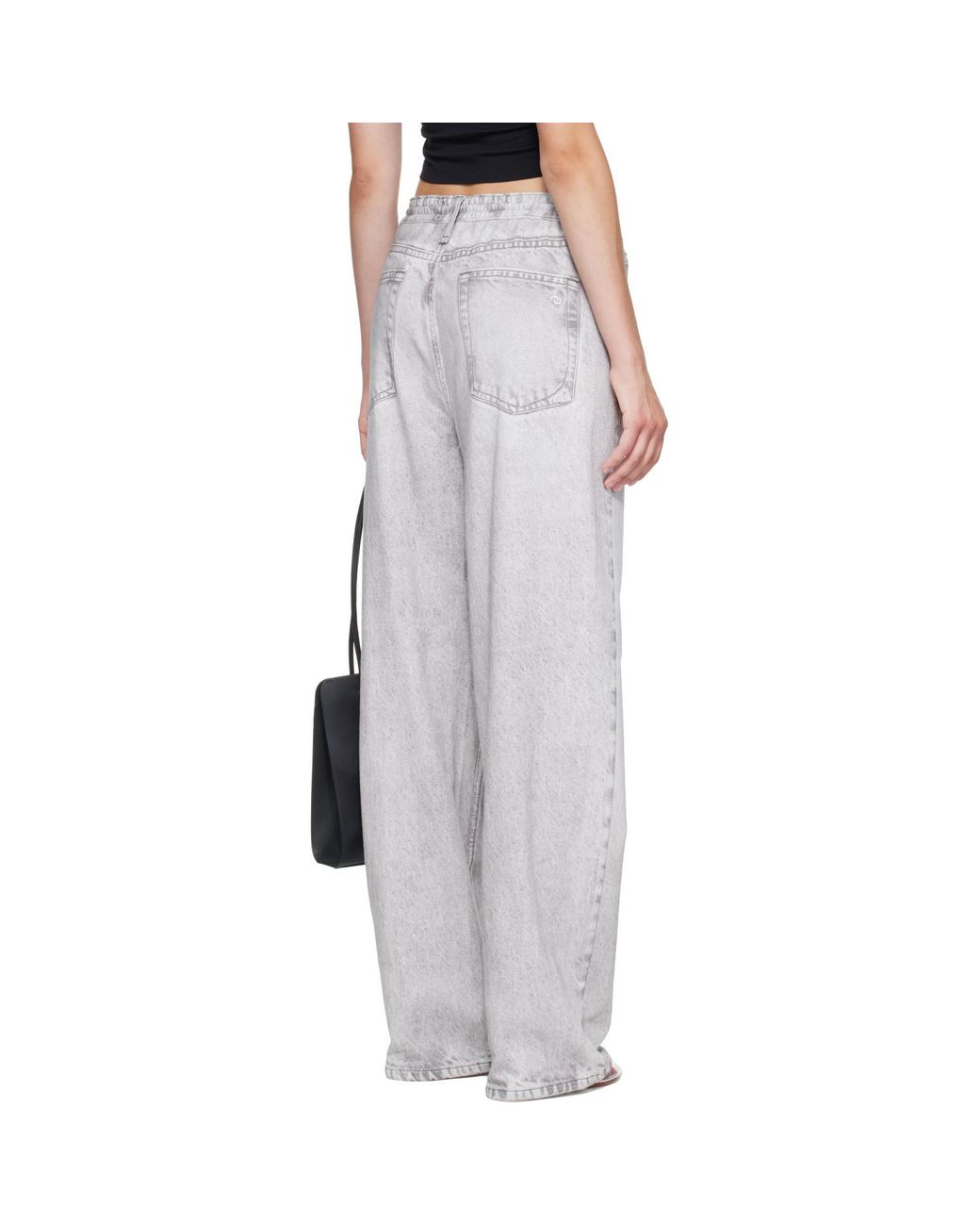 Rag & Bone Gray Rb Miramar Drawstring Wide-Leg Jeans