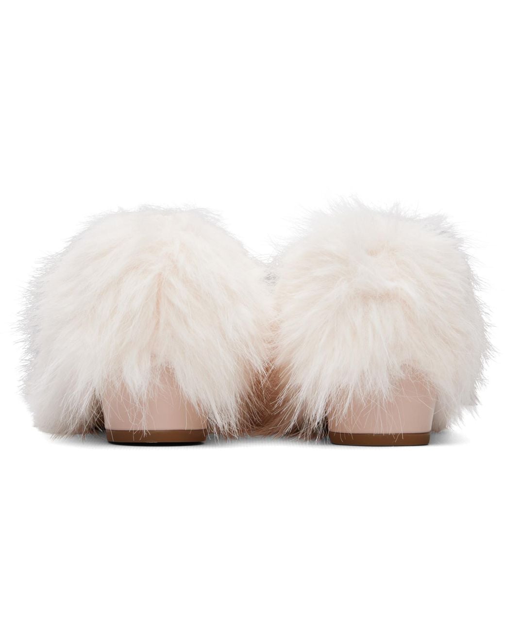 Sandy Liang White Furry Slipper 40 Heels