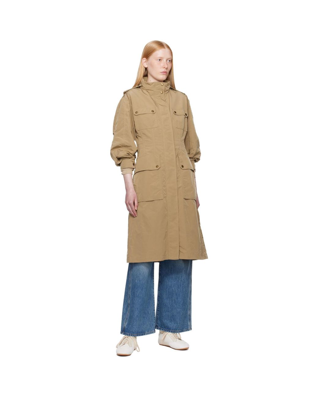 Moncler Blue Tan Nantes Parka Coat