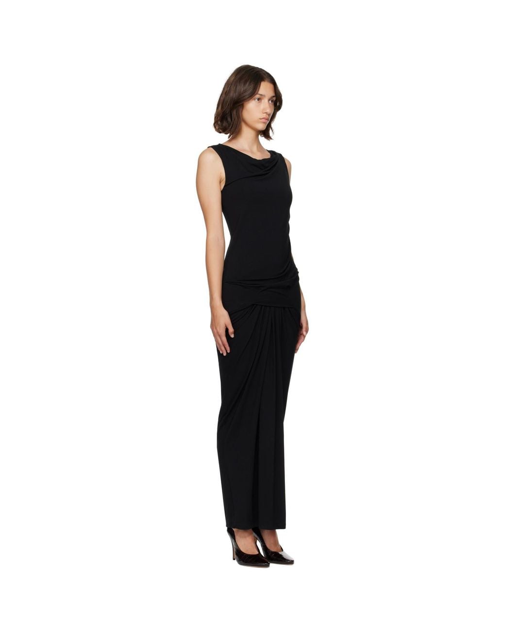 Entire studios Black Drape Maxi Dress