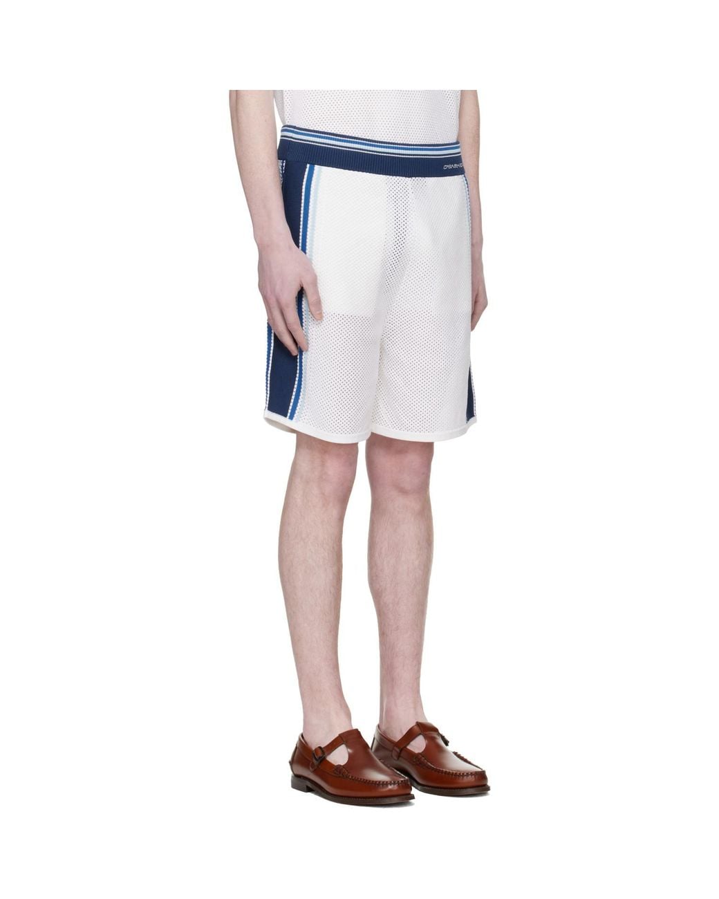 Casablanca Black Off- & Striped Mesh Track Shorts for men