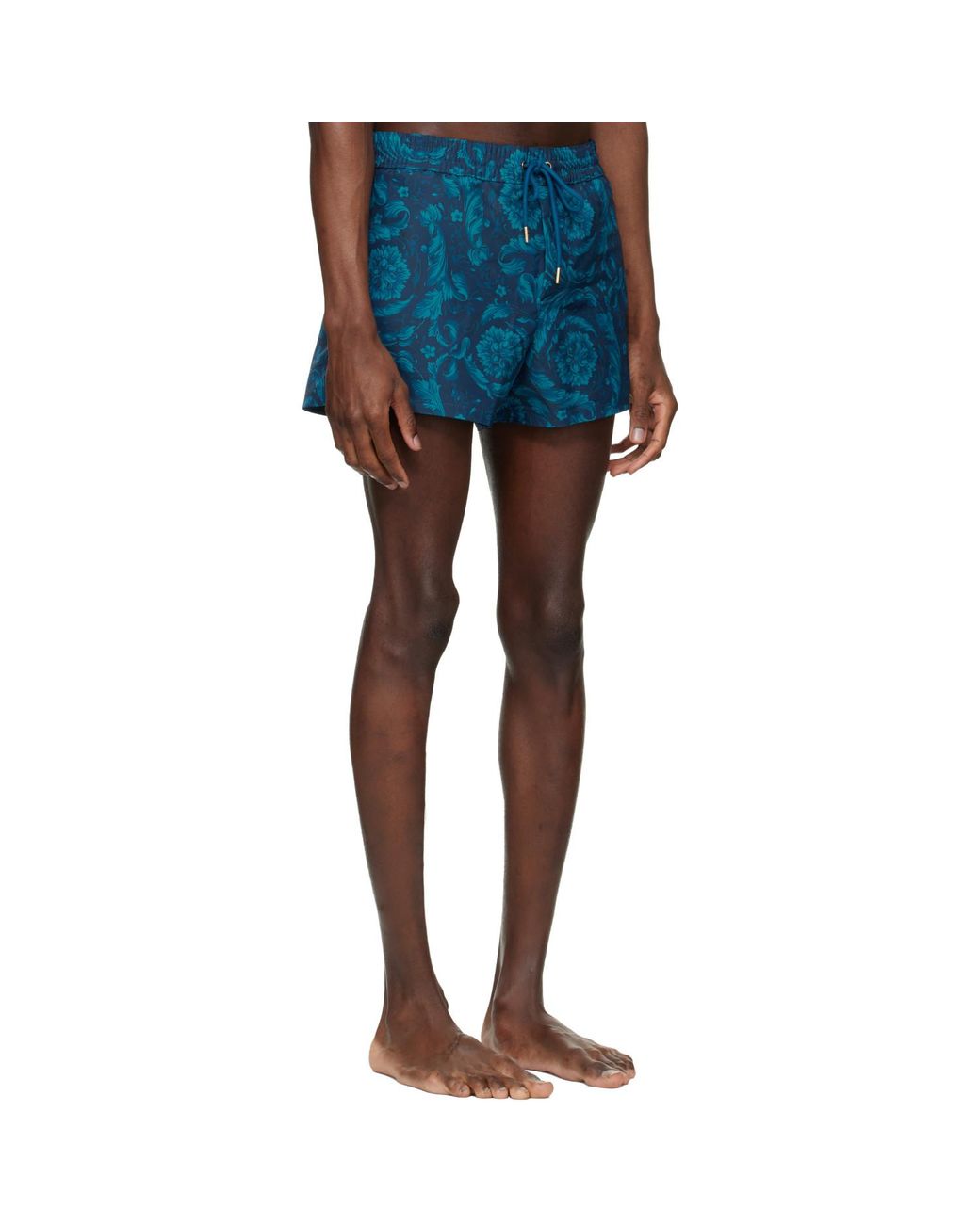Versace Blue Baroque Swim Shorts for men