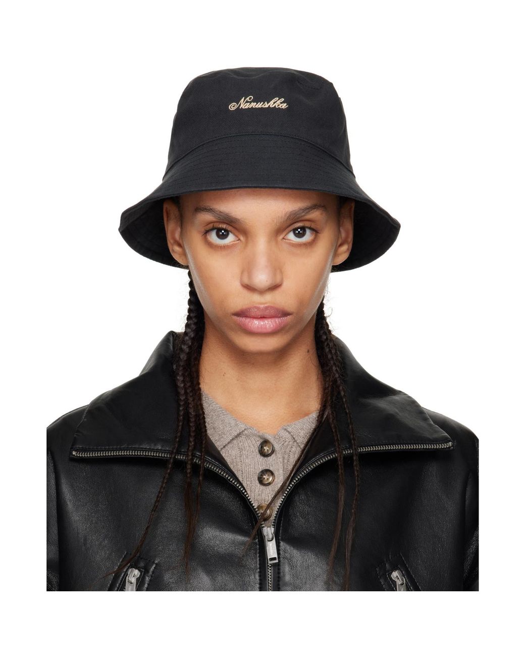 Nanushka Black Caran Bucket Hat
