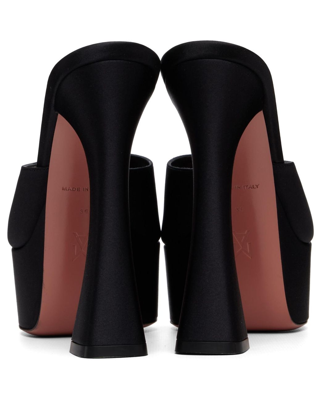 AMINA MUADDI Black Dalida Plateau Slipper 140 Heeled Sandals