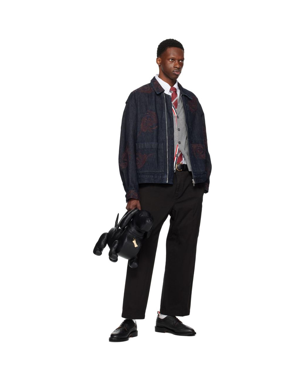 Thom Browne Black Thom E Hector Bag for men
