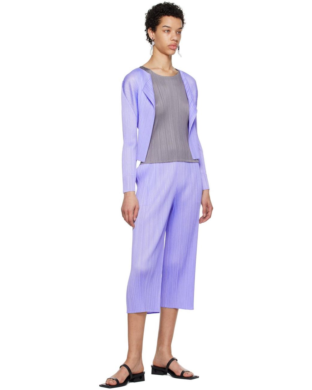 Pleats Please Issey Miyake Monthly Colors May Trousers in Blue